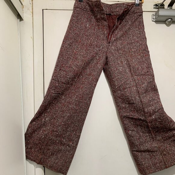 VINTAGE WIDE-LEG TWEED PANTS SIZE 28 - Picture 1 of 11
